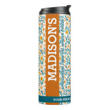 Personalisierte florale Monogramm und Name Wasser