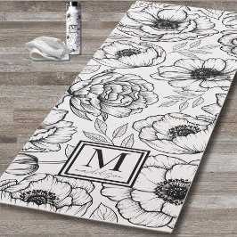 Personalisierte florale Monogramm Yogamatte