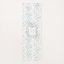 Personalisierte florale Monogramm-Yogamatte
