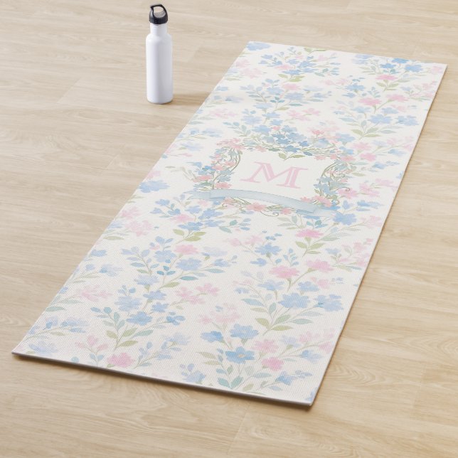 Personalisierte florale Monogramm-Yogamatte Yogamatte (Beispiel)