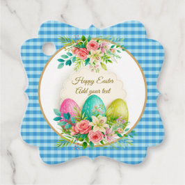 Personalisierte Florale Ostereier & Frühlingsrosen Geschenkanhänger