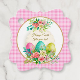 Personalisierte Florale Ostereier & Frühlingsrosen Geschenkanhänger