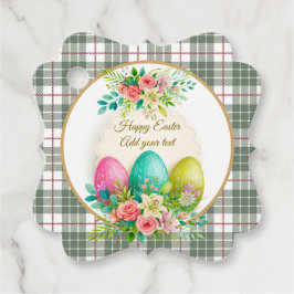 Personalisierte Florale Ostereier & Frühlingsrosen Geschenkanhänger