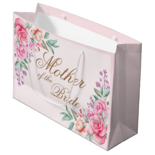 Personalisierte florale Pink Bride Band, für Bride Große Geschenktüte