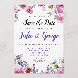 Personalisierte florale Save the Date Einladung