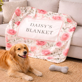 Personalisierte Florale Sherpa-Hundedecke Sherpadecke
