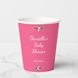 Personalisierte florale Spray Rot Paper Cups Pappbecher