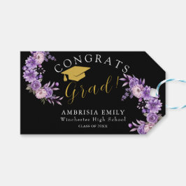 Personalisierte florale Stilvolle Abschluss-Glückw Geschenkanhänger