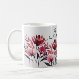 Personalisierte florale Tasse - Anpassbare Blume T