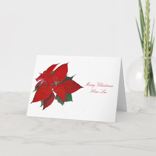 Personalisierte florale Weihnachtskarte Feiertagskarte (Vorderseite)