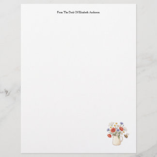 Personalisierte Florale Wildblumen Korrespondenz Briefbogen