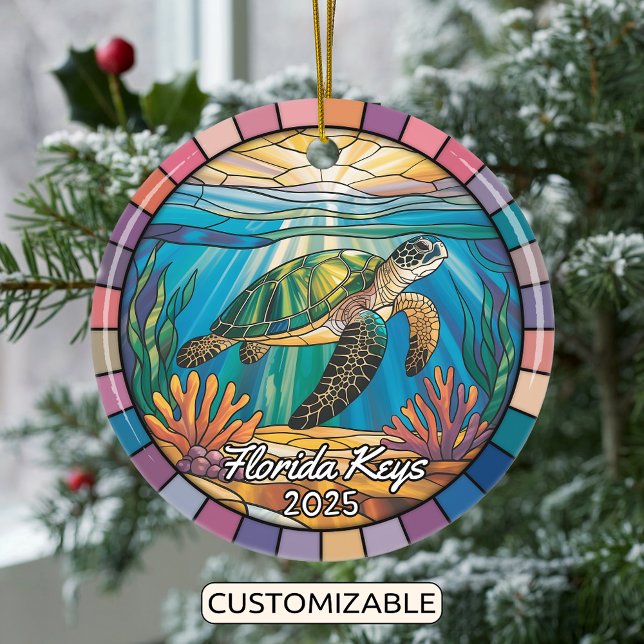 Personalisierte Florida Keys Ornament, Meeresschil Keramik Ornament (Von Creator hochgeladen)