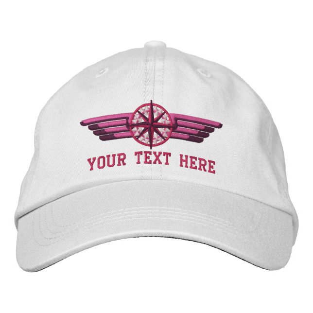 Personalisierte Flüge von Compass-Pilot-Flügen im  Bestickte Baseballkappe (Vorderseite)