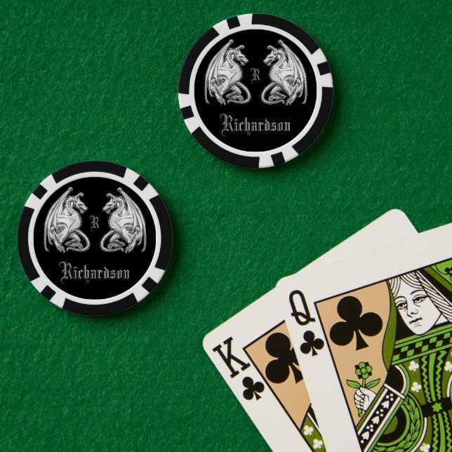 Personalisierte Flügeldrachen Pokerchips (Pokertisch (doppelt))
