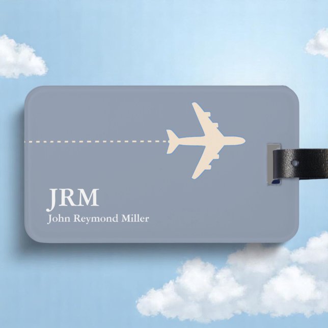 Personalisierte Flugreise mit Dusty Blue Gepäckanhänger (Von Creator hochgeladen)