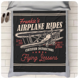 Personalisierte Flugreisen Retro-Flugstunden Fleecedecke