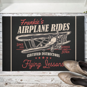 Personalisierte Flugreisen Retro-Flugstunden Fußmatte