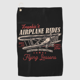 Personalisierte Flugreisen Retro-Flugstunden Golfhandtuch