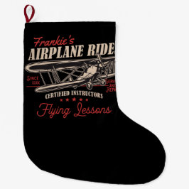 Personalisierte Flugreisen Retro-Flugstunden Großer Weihnachtsstrumpf