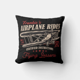 Personalisierte Flugreisen Retro-Flugstunden Kissen