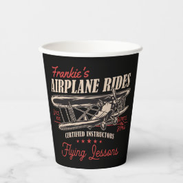 Personalisierte Flugreisen Retro-Flugstunden Pappbecher