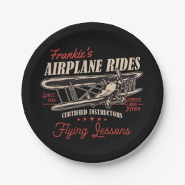 Personalisierte Flugreisen Retro-Flugstunden Pappteller