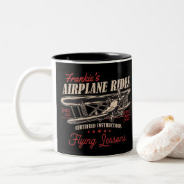 Personalisierte Flugreisen Retro-Flugstunden Zweifarbige Tasse