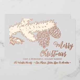 Personalisierte FOIL Frohe Weihnachtskarte mit Pin Folien Feiertagskarte
