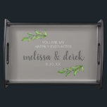 personalisierte Foliage-Hochzeit "Happiy Ever Afte Serviertablett<br><div class="desc">Dieses Serviertablett eignet sich hervorragend für Hochzeiten,  Jubiläumsgeschenke oder den Text können Sie ganz nach Ihren Wünschen anpassen. E-Mail an JMR._Designs@yahoo.com ,  wenn Sie Hilfe benötigen oder besondere Wünsche haben. #wedding #anniversay #gifts</div>