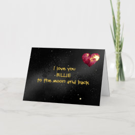 Personalisierte Folien-Liebe dich zum Mond gefalte