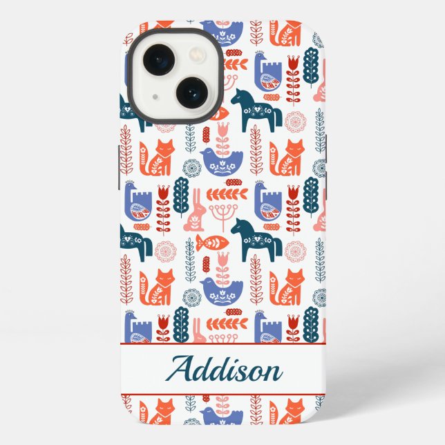 Personalisierte Folklorekunst iPhone Hülle (Rückseite)