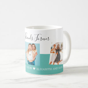 Personalisierte Foto Collage Best Friends Script-B Kaffeetasse