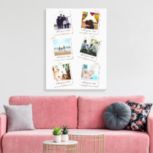 Personalisierte Foto-Collage der Familie 6 Leinwanddruck