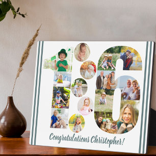 Personalisierte Foto-Collage Nummer 16 zum 16. Geb Fotoplatte