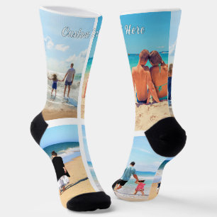Personalisierte Foto-Collage- und Text-Socken Socken