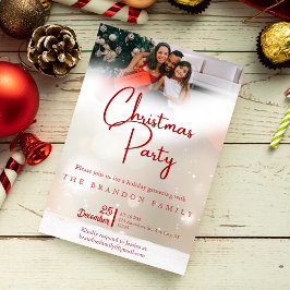 Personalisierte Foto-Familien-Weihnachtsfeier mit Einladung