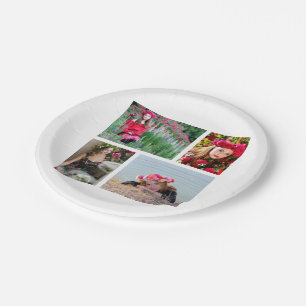 Personalisierte Foto-Farbe der Gewohnheits-4 Pappteller