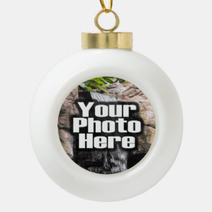 Personalisierte Foto-Flitter-Verzierung Keramik Kugel-Ornament