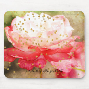 Personalisierte Foto-Goldconfetti-Überlagerung Mousepad