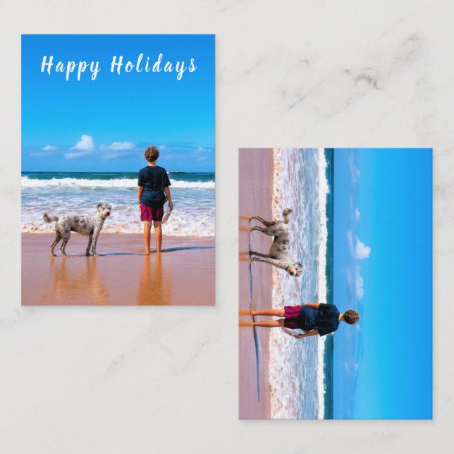 Personalisierte Foto Happy Holidays Cards Mitteilungskarte (Vorne/Hinten)