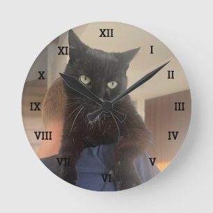 Personalisierte Foto-Haustiere Familie Erstelle de Runde Wanduhr