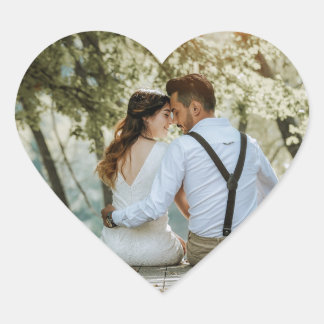 Personalisierte Foto-Hochzeit Herz-Aufkleber