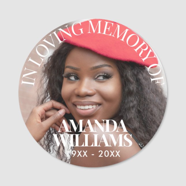 Personalisierte Foto-Memorial-Markierungen für mag Namensschild (Vorderseite)