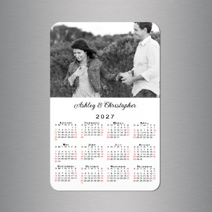 Personalisierte Foto-Namen 2027 Kalender Magnet