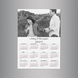 Personalisierte Foto-Namen 2027 Kalender Magnet