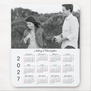 Personalisierte Foto-Namen 2027 Kalender Mousepad
