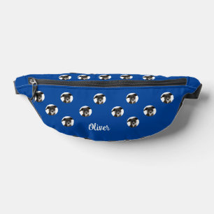 Personalisierte Foto-Namen Hunde-Foto Deep Blue Bauchtasche