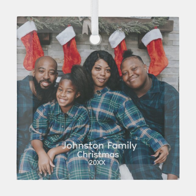 Personalisierte Foto-Ornamente, Keepake Ornament Aus Glas (Vorderseite)