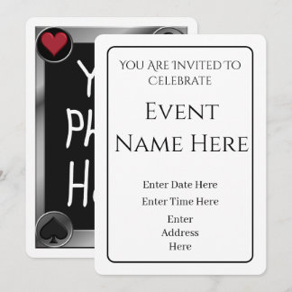 Personalisierte Foto-Poker-Spielkarten-Einladung Einladung