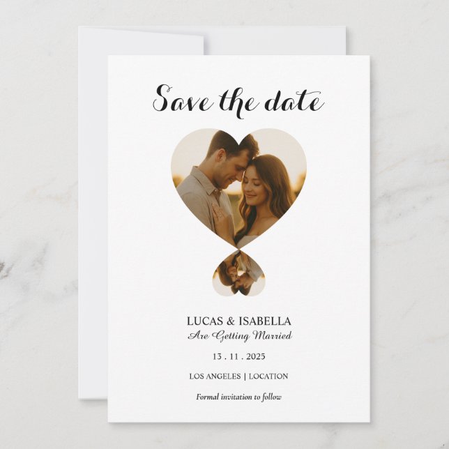 Personalisierte Foto-Save-the-Date-Karte Einladung (Vorderseite)